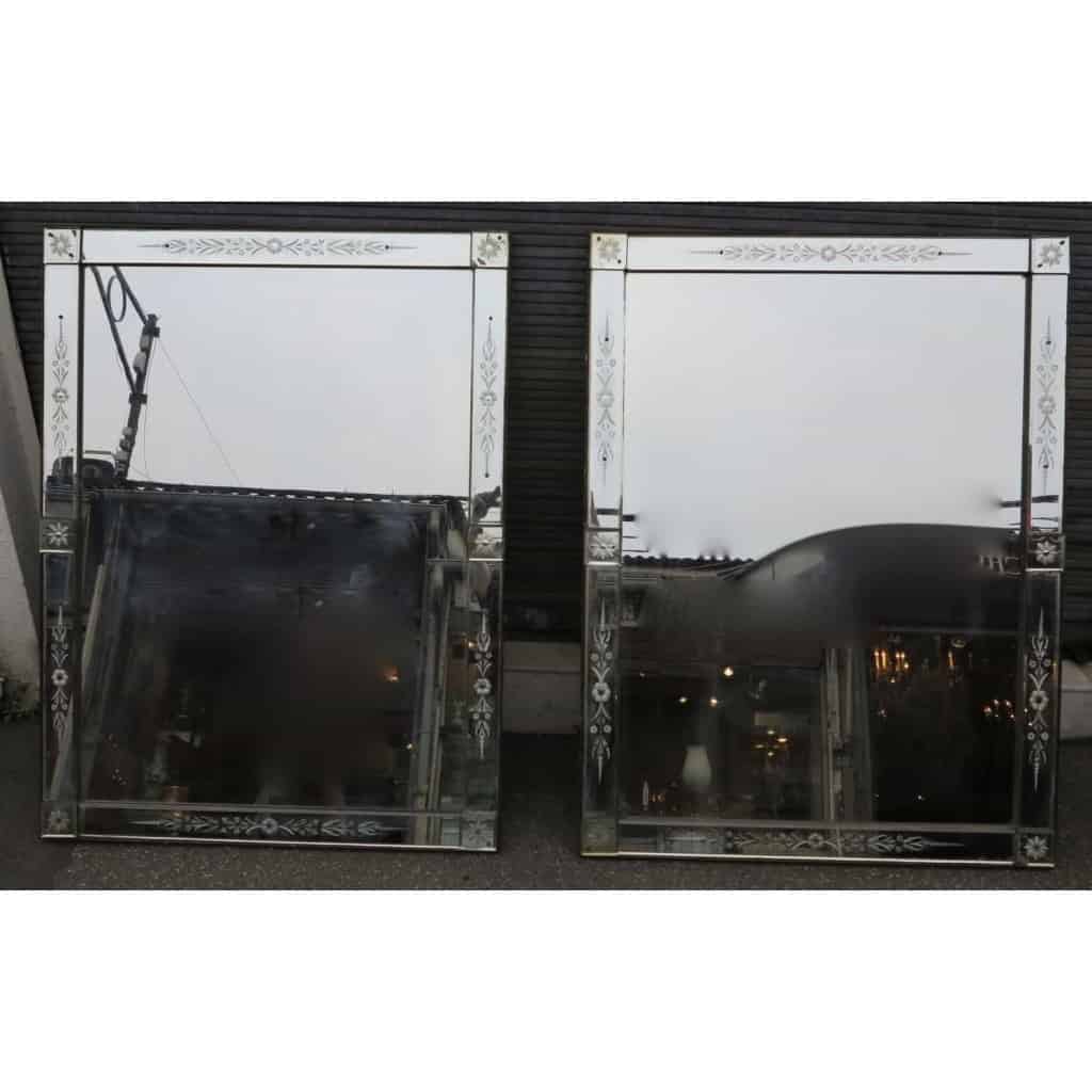 1900′ Paire de Miroirs Venise 160 X 120 cm | Biron 1900′ Paire de Miroirs Venise 160 X 120 cm