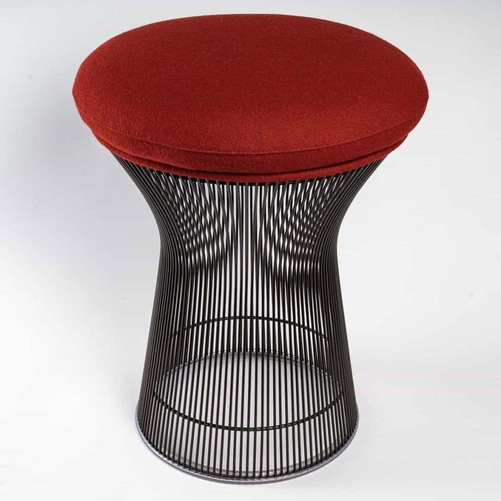 Tabouret Tissus Kvadrat Tonus Structure Métal Bronze de Warren PLATNER | Biron |||||