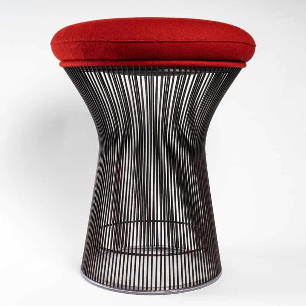 Tabouret Tissus Kvadrat Tonus Structure Métal Bronze de Warren PLATNER | Biron Tabouret Tissus Kvadrat Tonus Structure Métal Bronze de Warren PLATNER