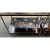 1950′ Paire de Tables Maison Baguès Décor Bambou en Bronze Doré Avec Plateaux Laque de Chine