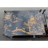1950′ Paire de Tables Maison Baguès Décor Bambou en Bronze Doré Avec Plateaux Laque de Chine