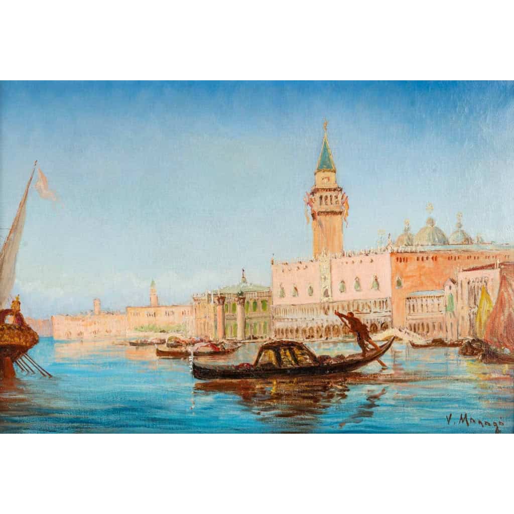 Vincent MANAGO 1878-1936. Venise, le grand canal.
