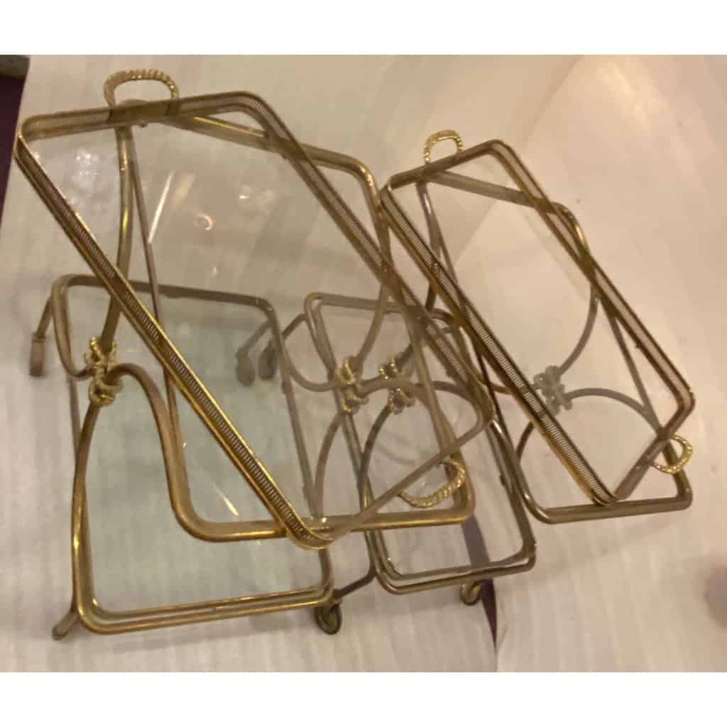 1970′ Paire De Bar Roulant en Bronze et Laiton Doré Maison Baguès Ou Charles Ou Jansen Décor Napoléon 3 | Biron 1970′ Paire De Bar Roulant en Bronze et Laiton Doré Maison Baguès Ou Charles Ou Jansen Décor Napoléon 3