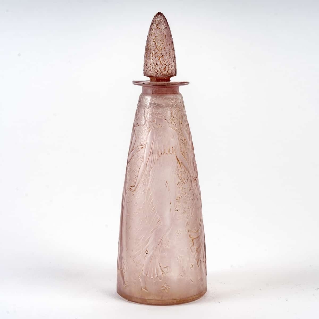 Flacon « Poésie » verre blanc patiné améthyste de René LALIQUE pour D’Orsay | Biron ||||||||