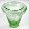 Vase à col retourné verre vert bullé de DAUM NANCY | Biron Vase à col retourné verre vert bullé de DAUM NANCY