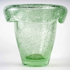 Vase à col retourné verre vert bullé de DAUM NANCY | Biron Vase à col retourné verre vert bullé de DAUM NANCY