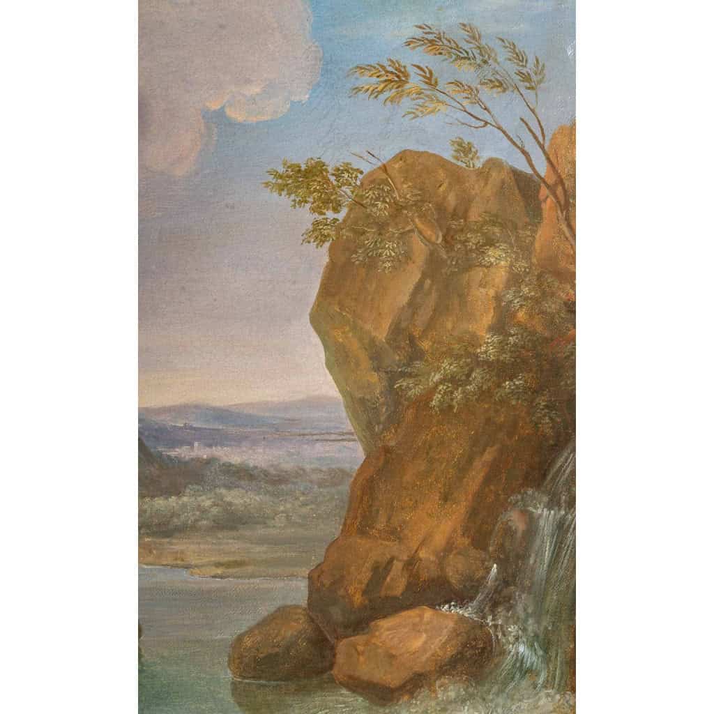 Ecole Italienne Du XVIIIème Siècle. Paysage à La Cascade.