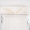 Plat à cake « Arras » verre blanc patiné sépia de René LALIQUE | Biron Plat à cake "Arras" verre blanc patiné sépia de René LALIQUE