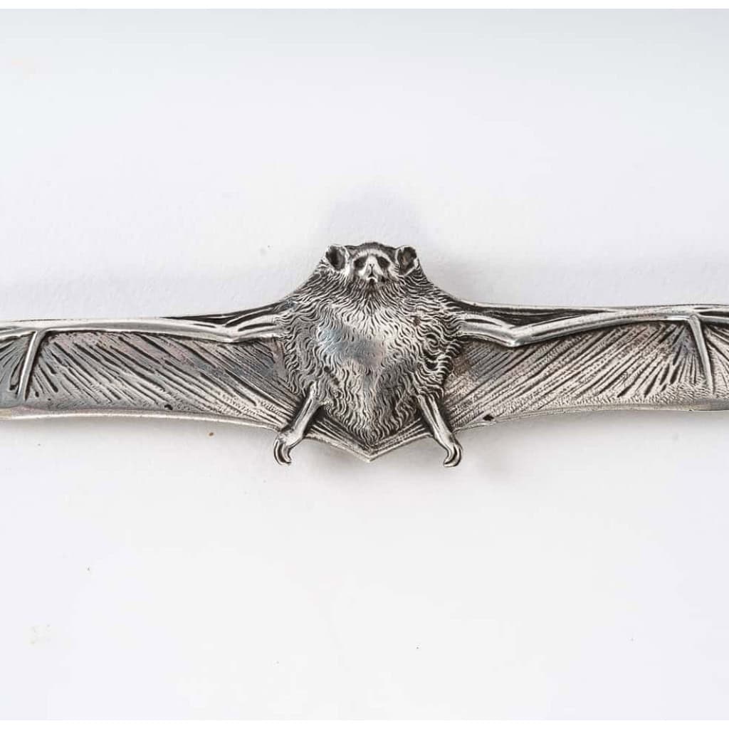 V.Sabatier : Coupe papier chauve-souris argent massif