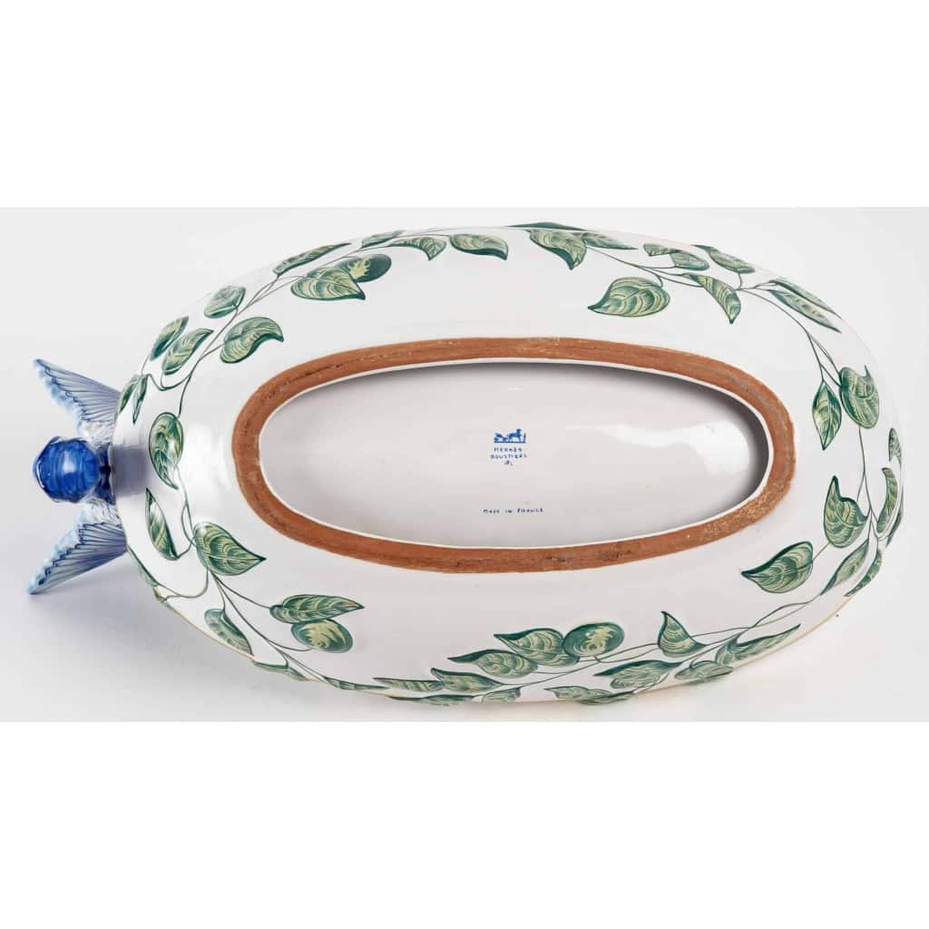  Jardinière Coupe « Toucans » faïence émaillée de Moustiers pour HERMES | Biron  Jardinière Coupe "Toucans" faïence émaillée de Moustiers pour HERMES