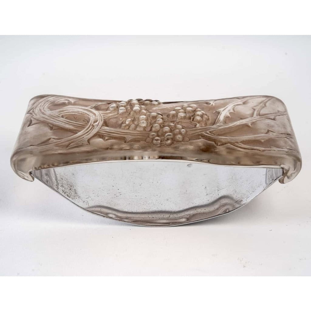Buvard « Mûres » verre blanc patiné brun de René LALIQUE | Biron Buvard "Mûres" verre blanc patiné brun de René LALIQUE
