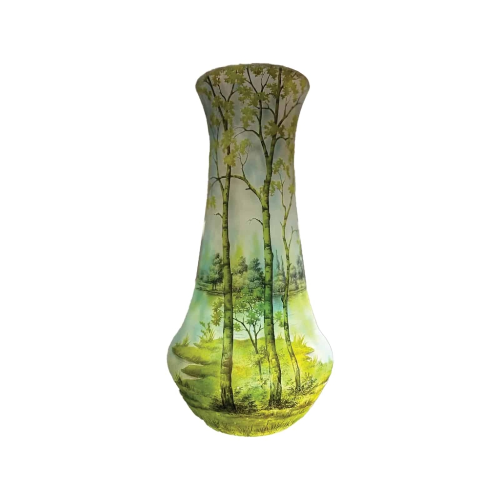 Daum Nancy : Vase Paysage Lacustre « Printemps » | Biron ||||||||||||