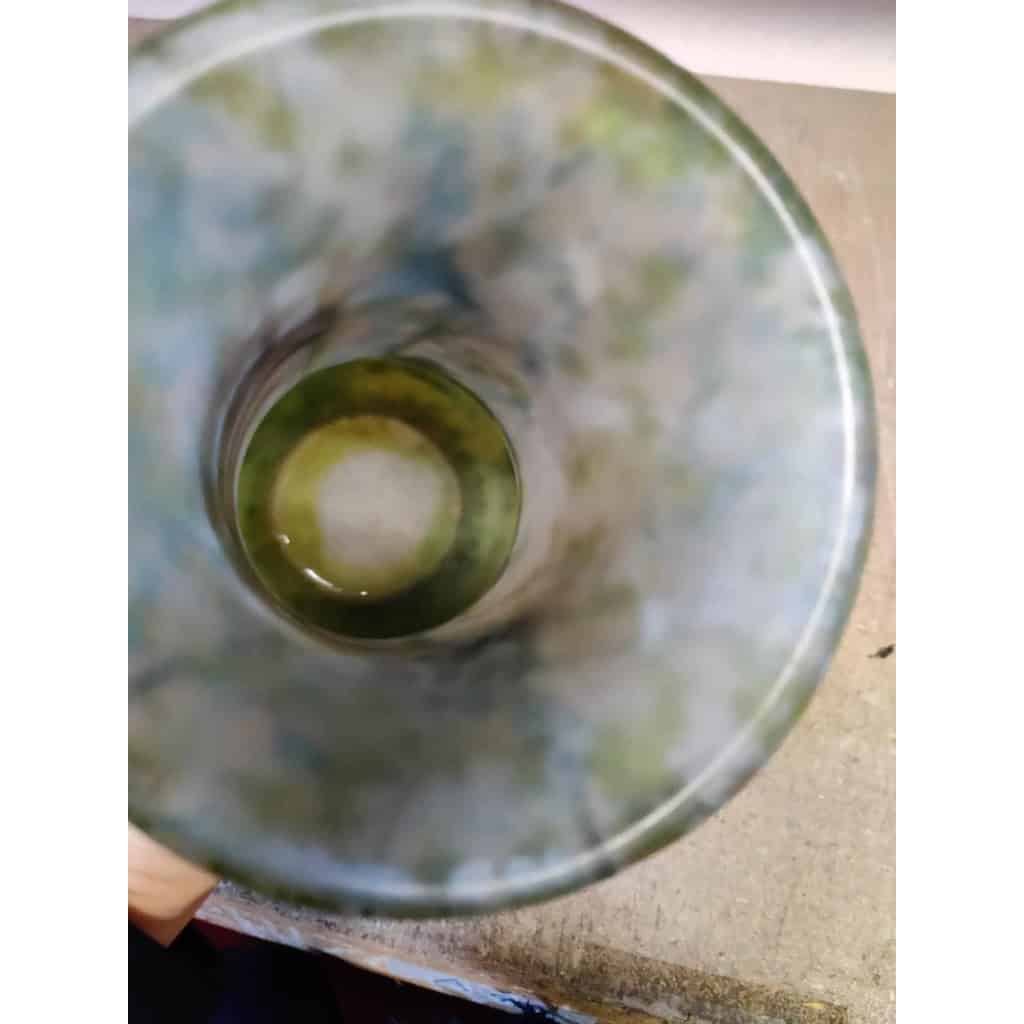 Daum Nancy : Vase Paysage Lacustre « Printemps » | Biron Daum Nancy : Vase Paysage Lacustre « Printemps »