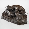 Les 3 chiens au terrier Sculpture en bronze signé P. J. Mène | Biron ||||||||||
