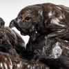 Les 3 chiens au terrier Sculpture en bronze signé P. J. Mène | Biron Les 3 chiens au terrier Sculpture en bronze signé P. J. Mène