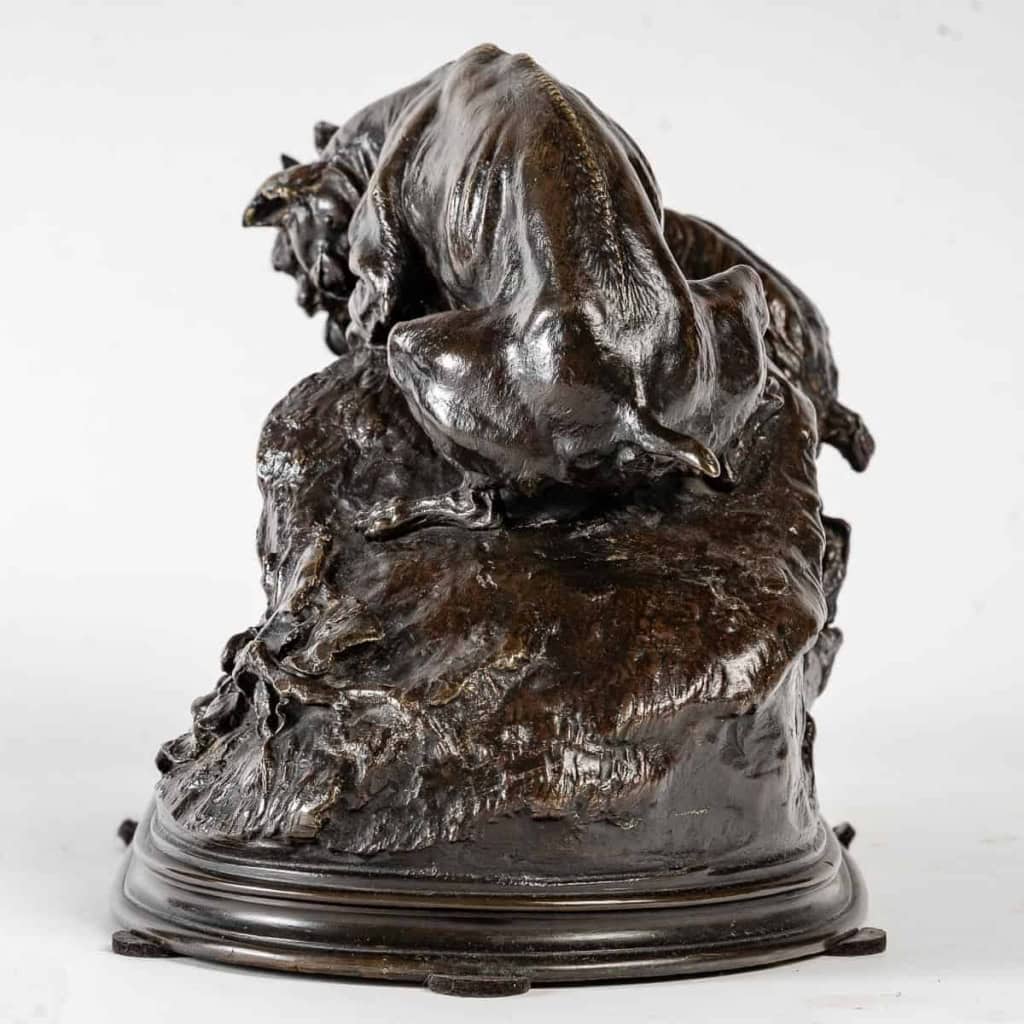 Les 3 chiens au terrier Sculpture en bronze signé P. J. Mène | Biron Les 3 chiens au terrier Sculpture en bronze signé P. J. Mène