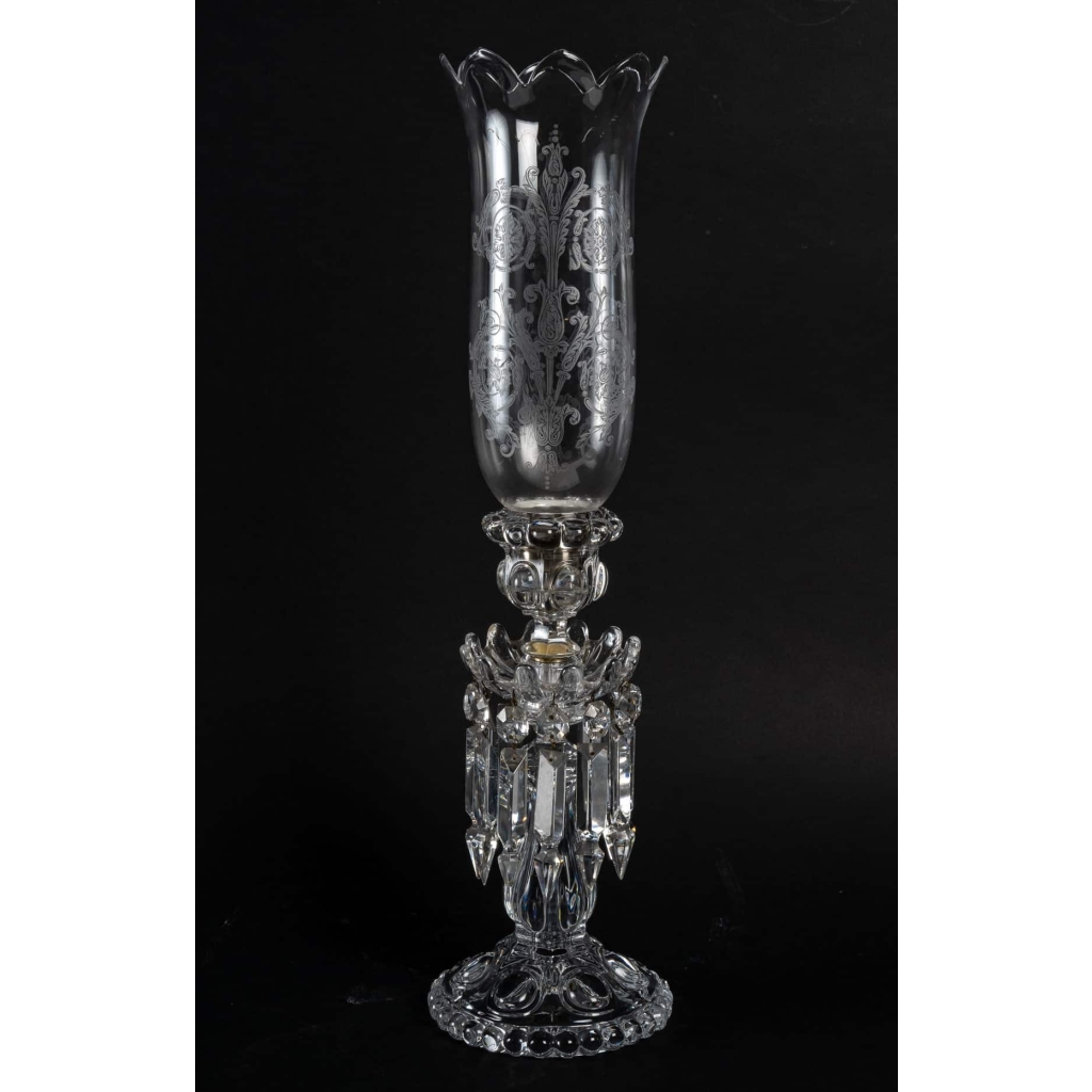 Paire de Candélabres Baccarat en Cristal, XXème Siècle – Une Lumière, Parfait État | Biron |||||
