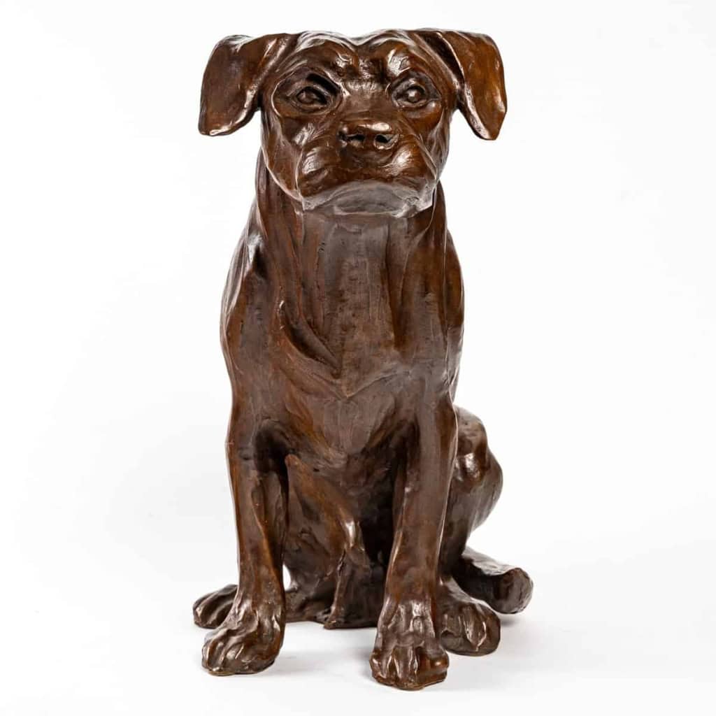 Border Terrier en bronze , XXème siècle | Biron Border Terrier en bronze , XXème siècle