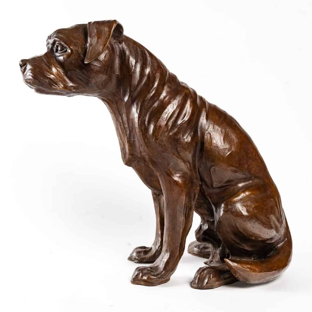 Border Terrier en bronze , XXème siècle | Biron Border Terrier en bronze , XXème siècle