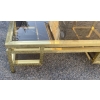 1970′ Table Basse Rectangulaire Guy Lefevre En Laiton Et Vitres Fumées