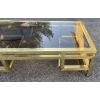 1970′ Table Basse Rectangulaire Guy Lefevre En Laiton Et Vitres Fumées