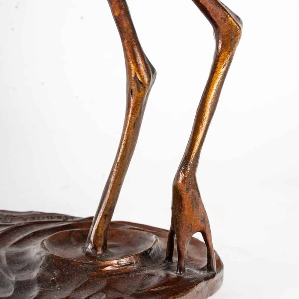 Flamants roses en bronzes, fondeur Chapon, XXème siècle | Biron Flamants roses en bronzes, fondeur Chapon, XXème siècle