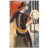 Grande peinture de Luez, La dame au chapeau, XXème siècle | Biron |||||||