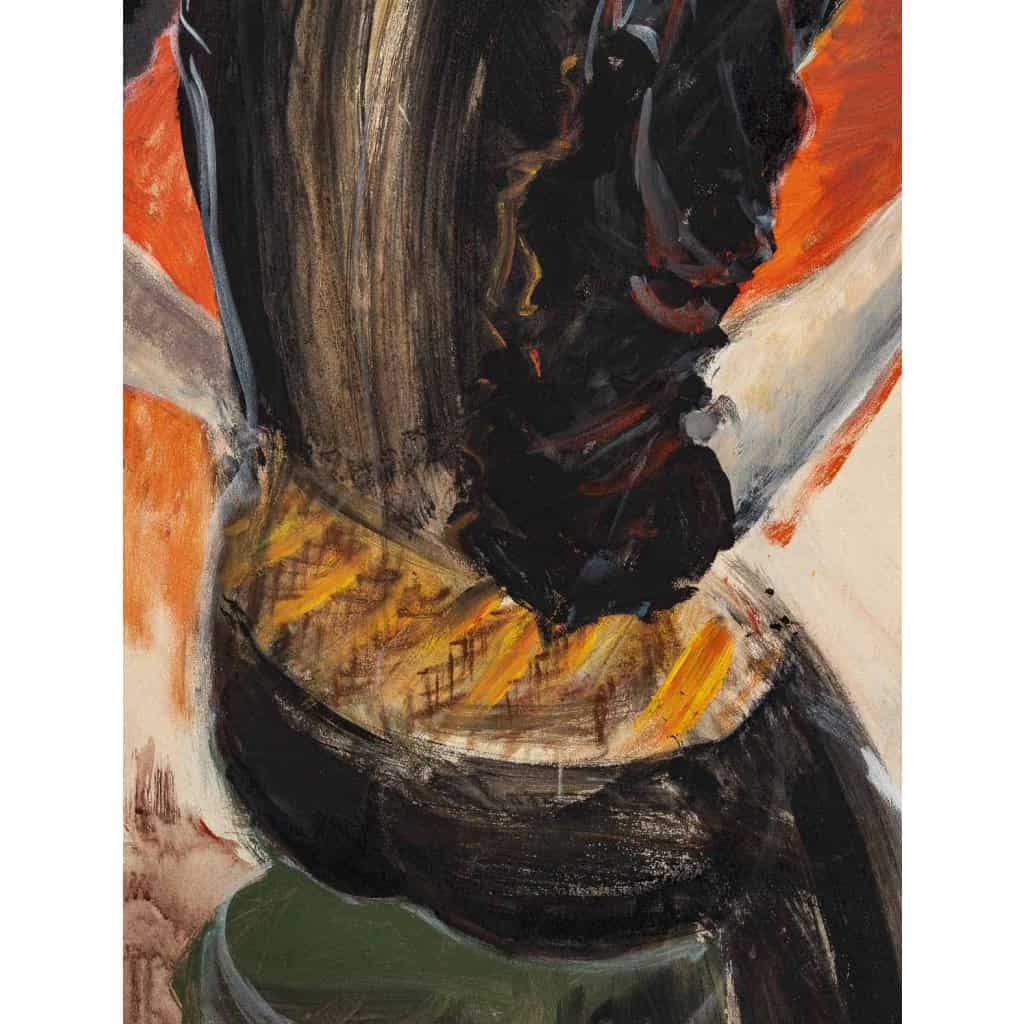 Grande peinture de Luez, La dame au chapeau, XXème siècle | Biron Grande peinture de Luez, La dame au chapeau, XXème siècle