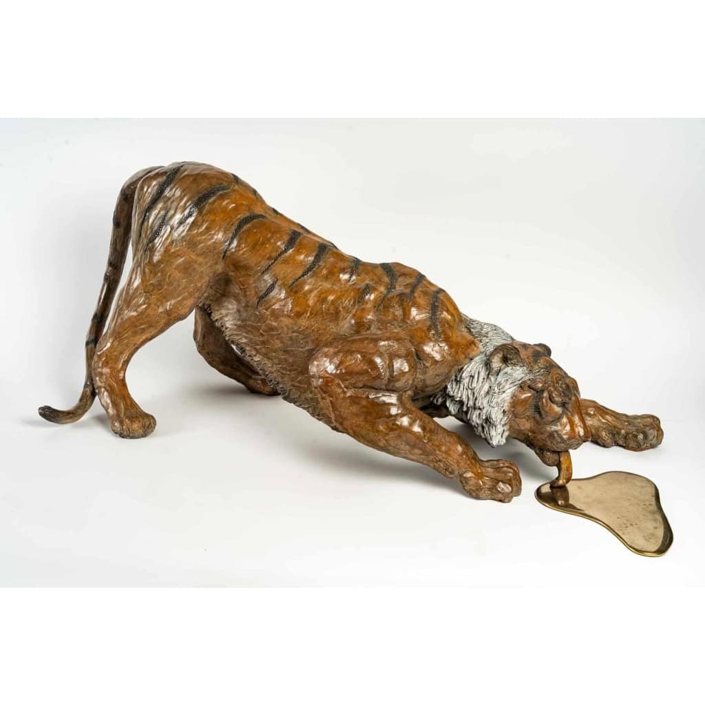 Tigre en bronze, fondeur Chapon, XXème siècle | Biron ||||||||||