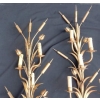 1970′ Série De 7 Appliques Aux Roseaux En Fer Doré Par Hans Kogl Pour Maison Jansen 5 Ampoules H 104 cm | Biron 1970′ Série De 7 Appliques Aux Roseaux En Fer Doré Par Hans Kogl Pour Maison Jansen 5 Ampoules H 104 cm