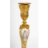 Paire de vases miniatures en porcelaine et bronze doré XIXème siècle