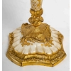 Paire de vases miniatures en porcelaine et bronze doré XIXème siècle