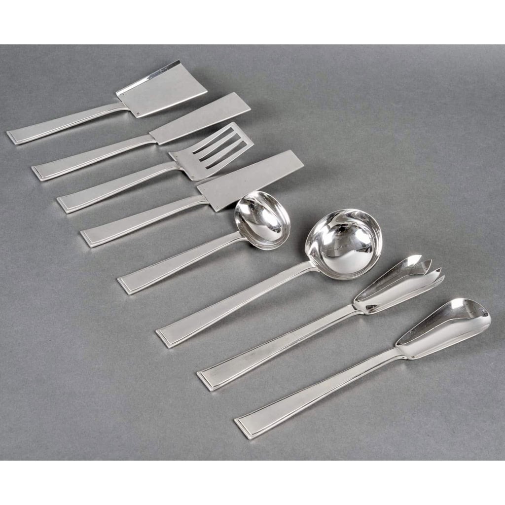Ménagère Art Deco argent massif de TETARD FRERES en coffret – 154 pièces | Biron Ménagère Art Deco argent massif de TETARD FRERES en coffret - 154 pièces