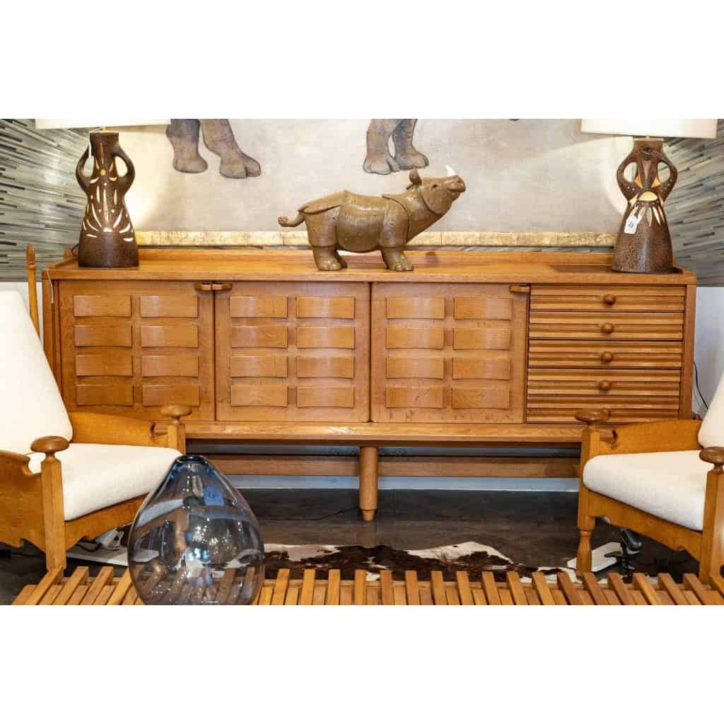 Guillerme et Charmbron, Enfilade en chêne blond, années 1950 3 Guillerme et Charmbron, Enfilade en chêne blond, années 1950 3