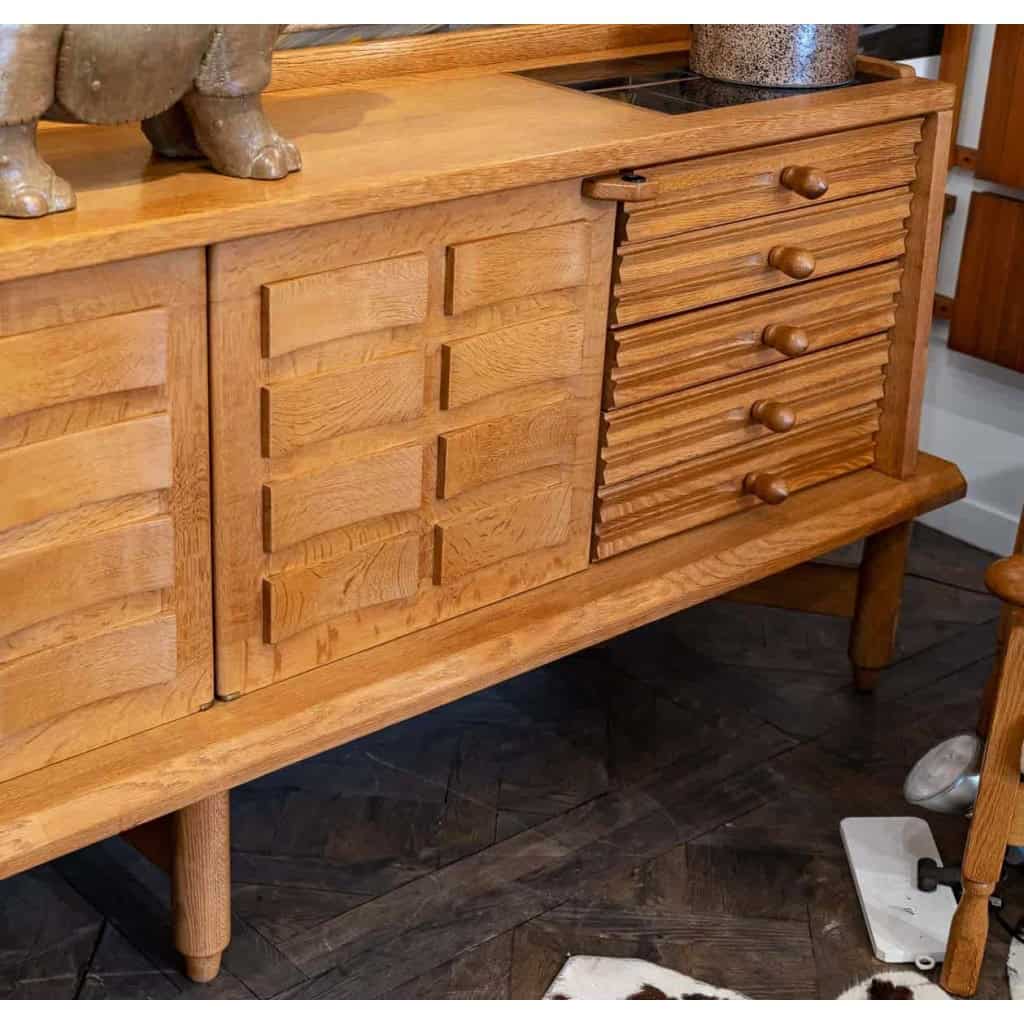 Guillerme et Charmbron, Enfilade en chêne blond, années 1950 6 Guillerme et Charmbron, Enfilade en chêne blond, années 1950 6