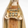 Figure allégorique du Moyen Âge en grès, travail Art Nouveau, signé "BS", fin XIXe - début du XXe siècle.