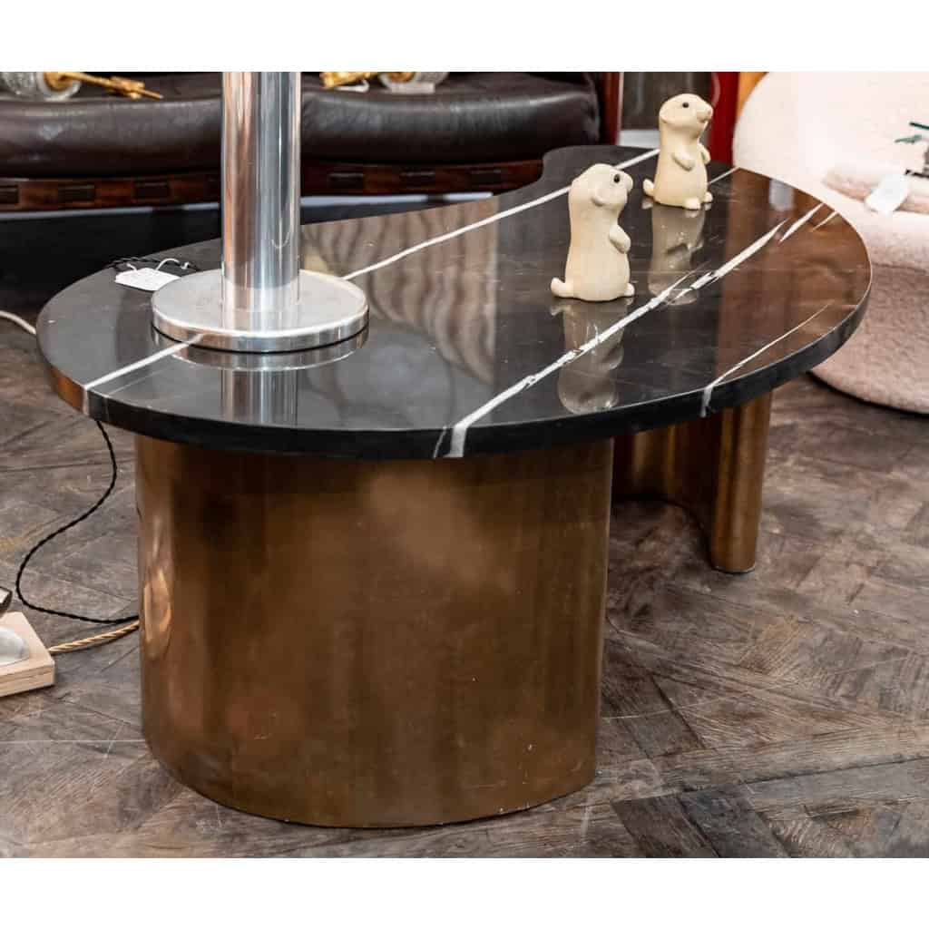 Table basse en marbre et laiton, années 1980 | Biron Table basse en marbre et laiton, années 1980