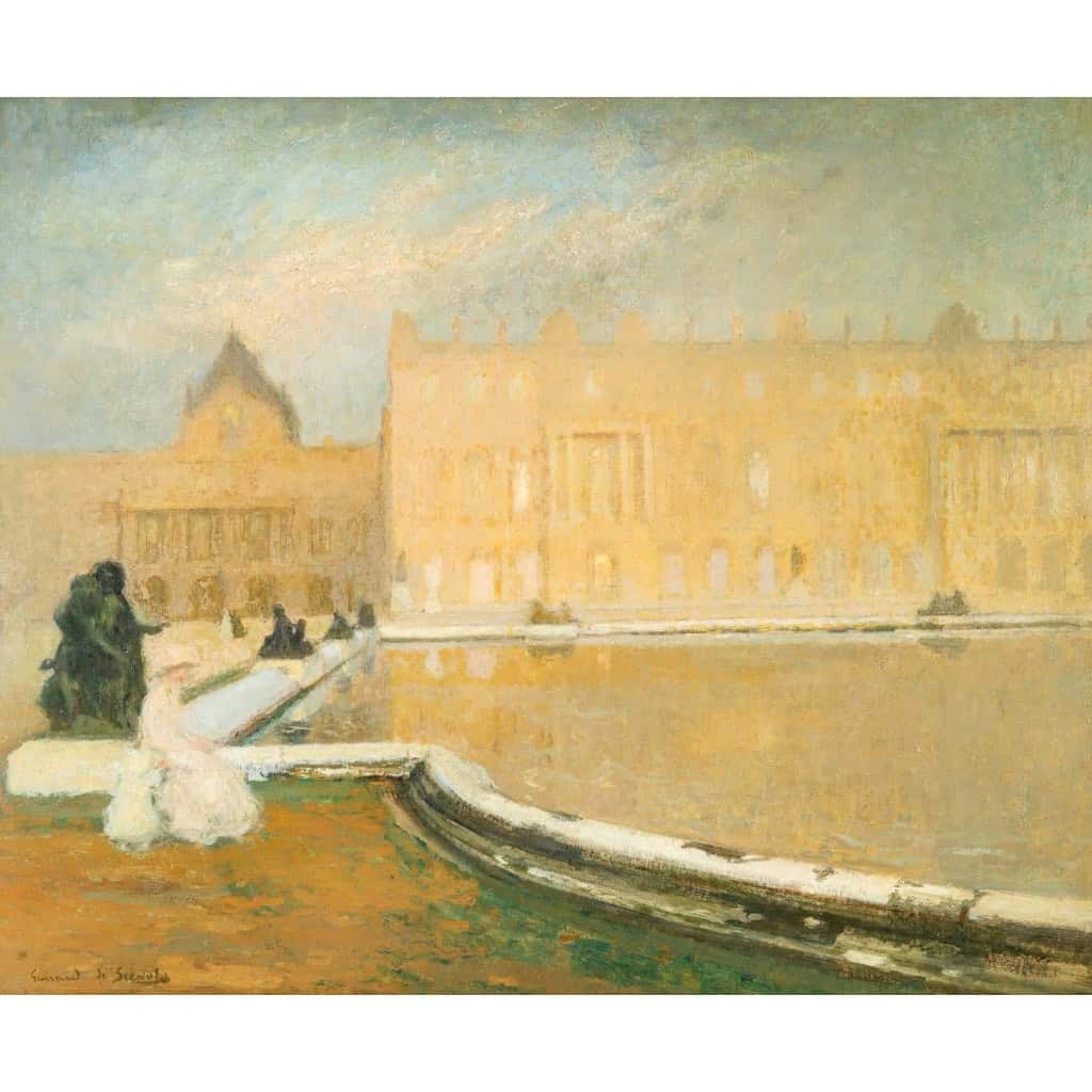 Lucien-Victor Guirand de Scevola (1871 – 1950) : La grand bassin dans le parc du château de Versailles. | Biron Lucien-Victor Guirand de Scevola (1871 - 1950) : La grand bassin dans le parc du château de Versailles.