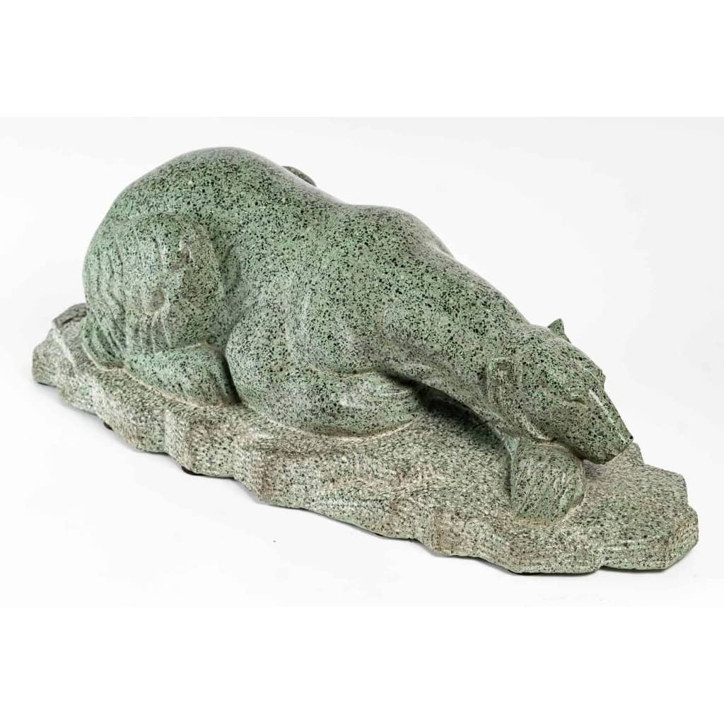 Ours polaire, Sculpture en granit Art déco signée Abel René Philippe | Biron ||||||||