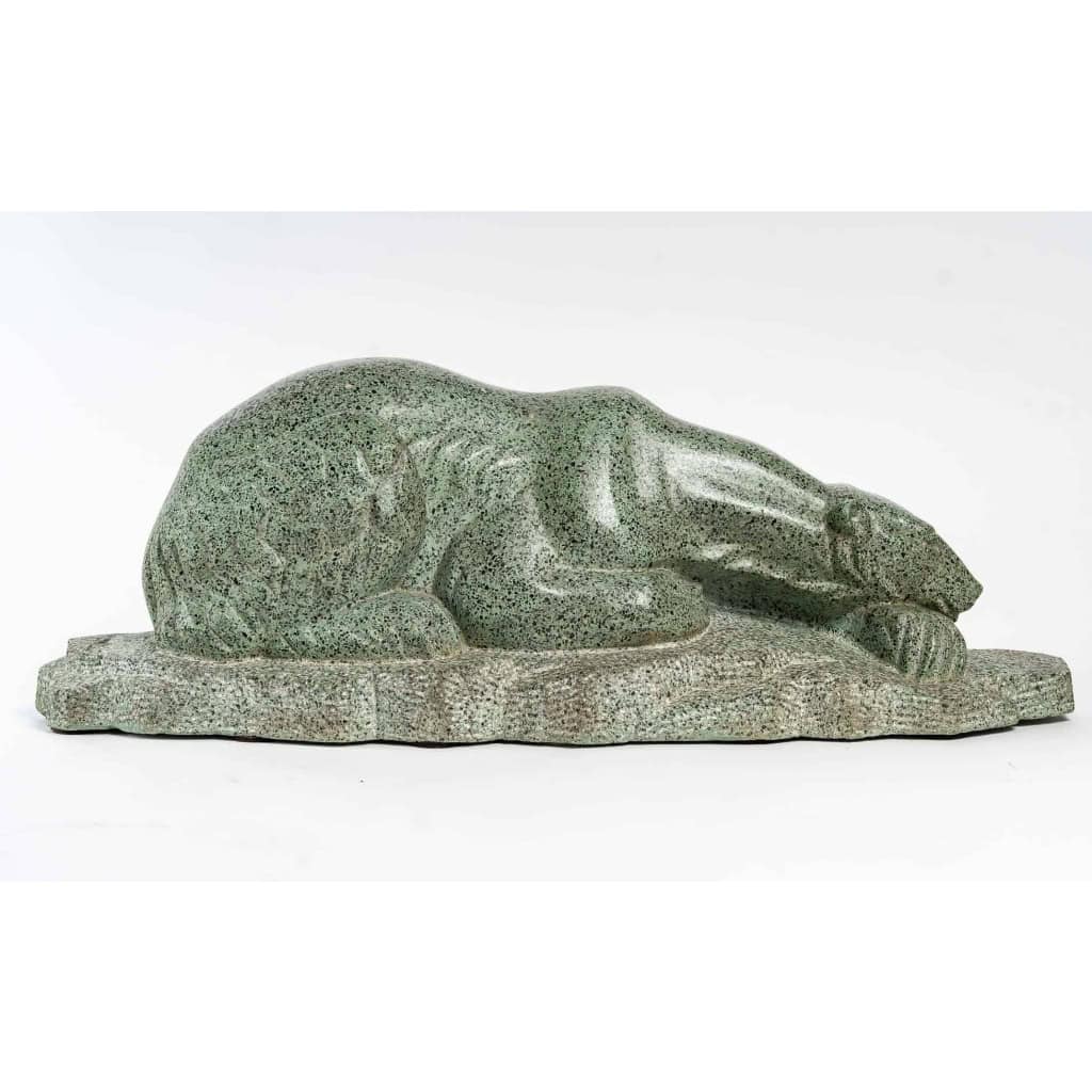 Ours polaire, Sculpture en granit Art déco signée Abel René Philippe | Biron Ours polaire, Sculpture en granit Art déco signée Abel René Philippe
