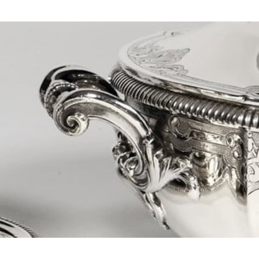 LAPPARRA – Légumier et sa saucière en argent massif circa XIXe | Biron LAPPARRA - Légumier et sa saucière en argent massif circa XIXe