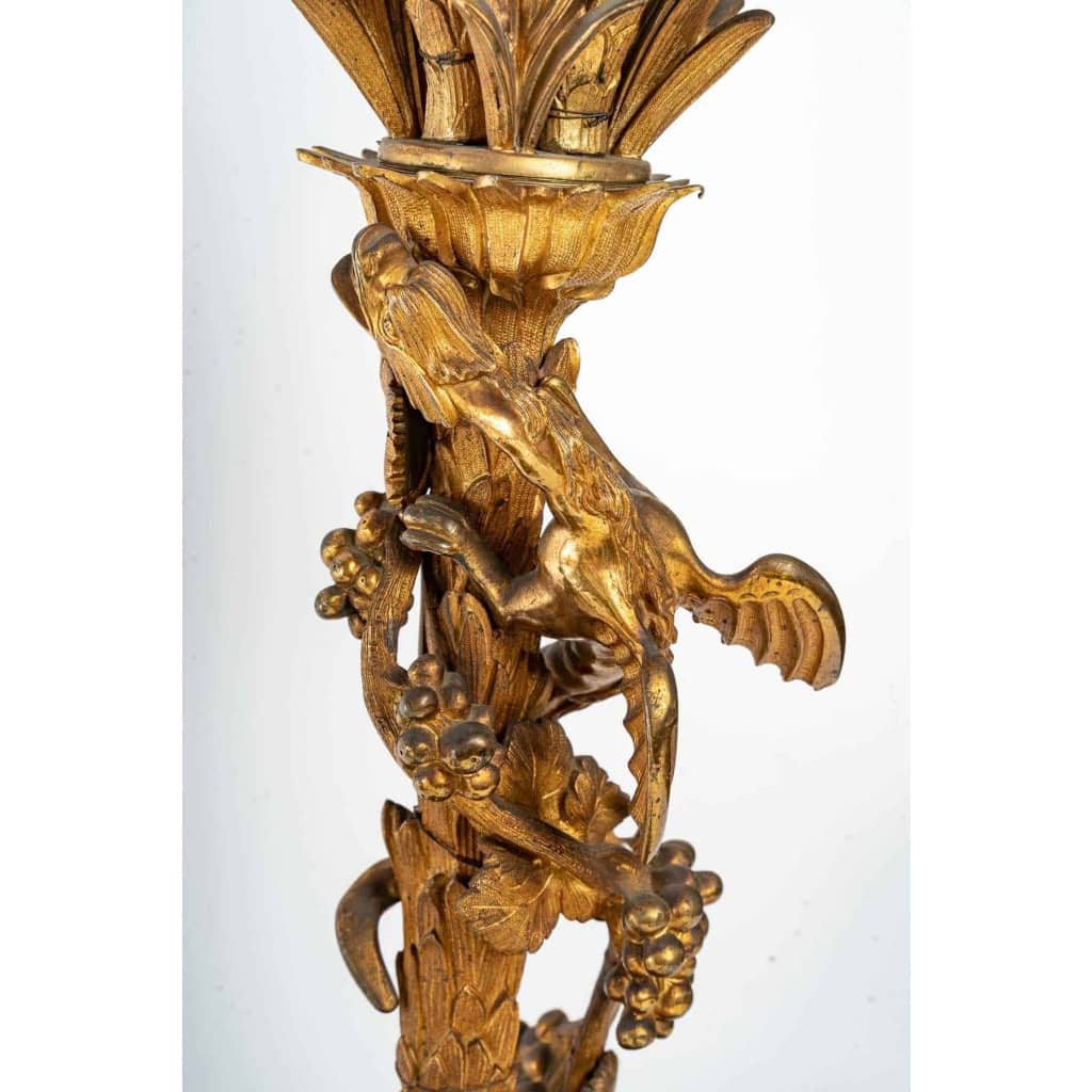 Paire de candélabres du XIXème siècle en bronze doré | Biron Paire de candélabres du XIXème siècle en bronze doré