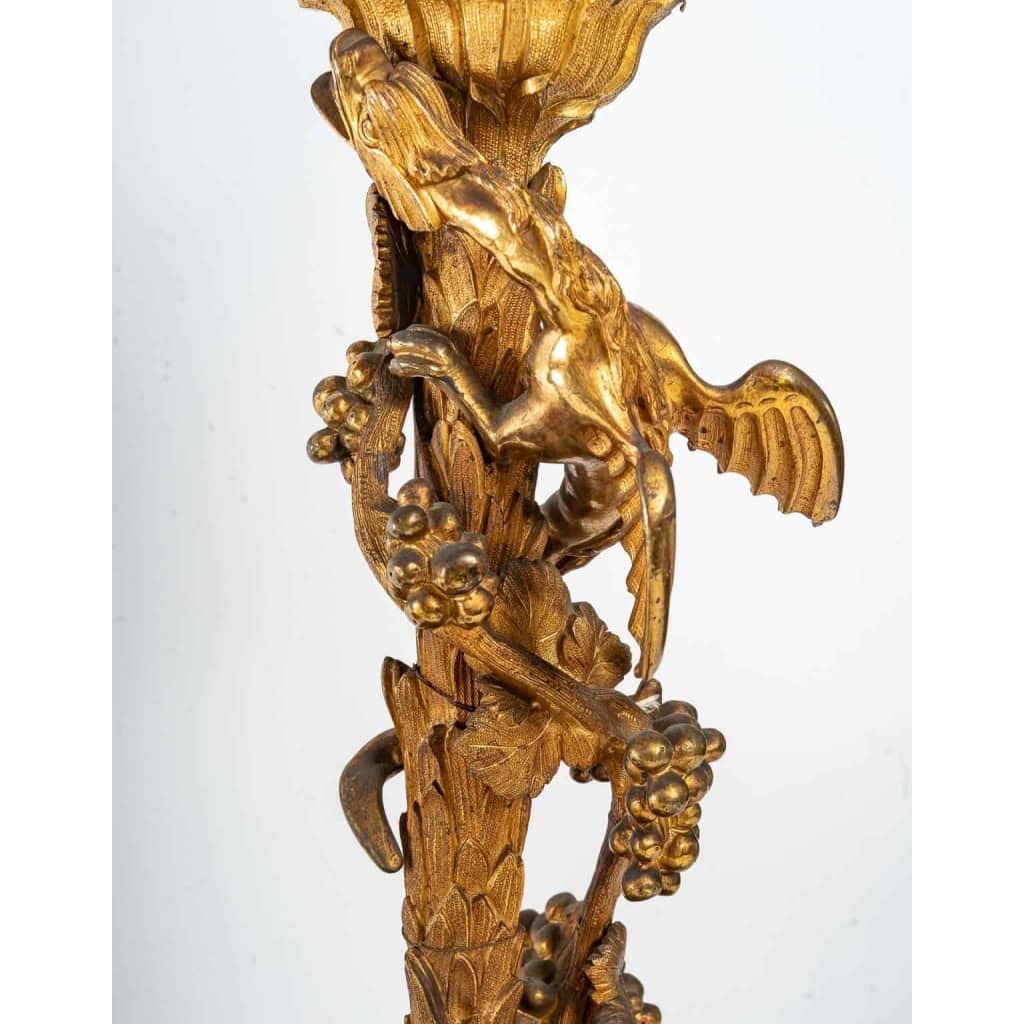 Paire de candélabres du XIXème siècle en bronze doré | Biron Paire de candélabres du XIXème siècle en bronze doré