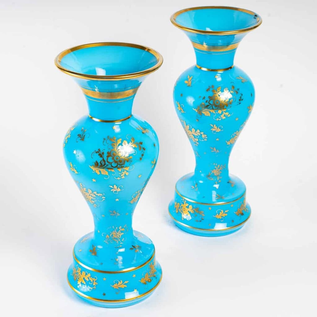 Paire de vases en opaline, XIXème siècle, Napoléon III | Biron Paire de vases en opaline, XIXème siècle, Napoléon III