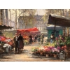 CORTES Edouard Peinture Française Le marché aux fleurs de La Madeleine Huile sur panneau signée | Biron CORTES Edouard Peinture Française Le marché aux fleurs de La Madeleine Huile sur panneau signée
