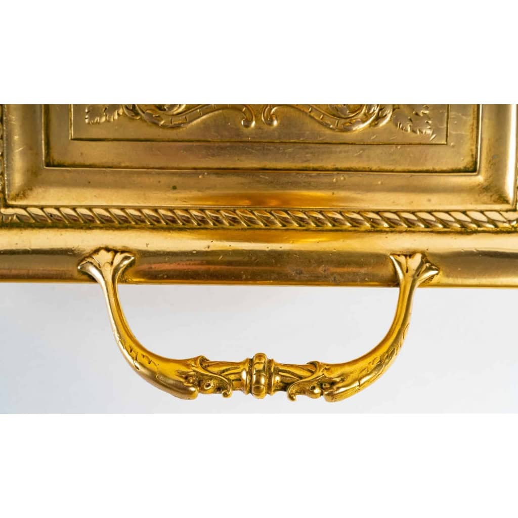 Encrier double du XIXème siècle, époque Napoléon III, Bronze doré