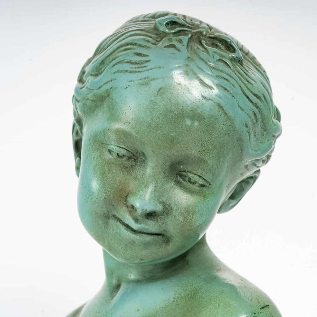 Sculpture en Plâtre Laqué, Buste de Jeune Fille. | Biron Sculpture en Plâtre Laqué, Buste de Jeune Fille.