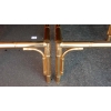 1970′ Paire de Tables ou Bouts de Canapés Style Maison Jansen Décor Bambou en Métal Doré