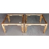 1970′ Paire de Tables ou Bouts de Canapés Style Maison Jansen Décor Bambou en Métal Doré