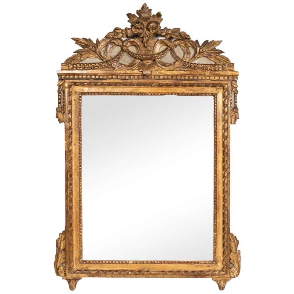 Miroir En Bois Doré Sculpté d’époque Louis XVI | Biron |||||||